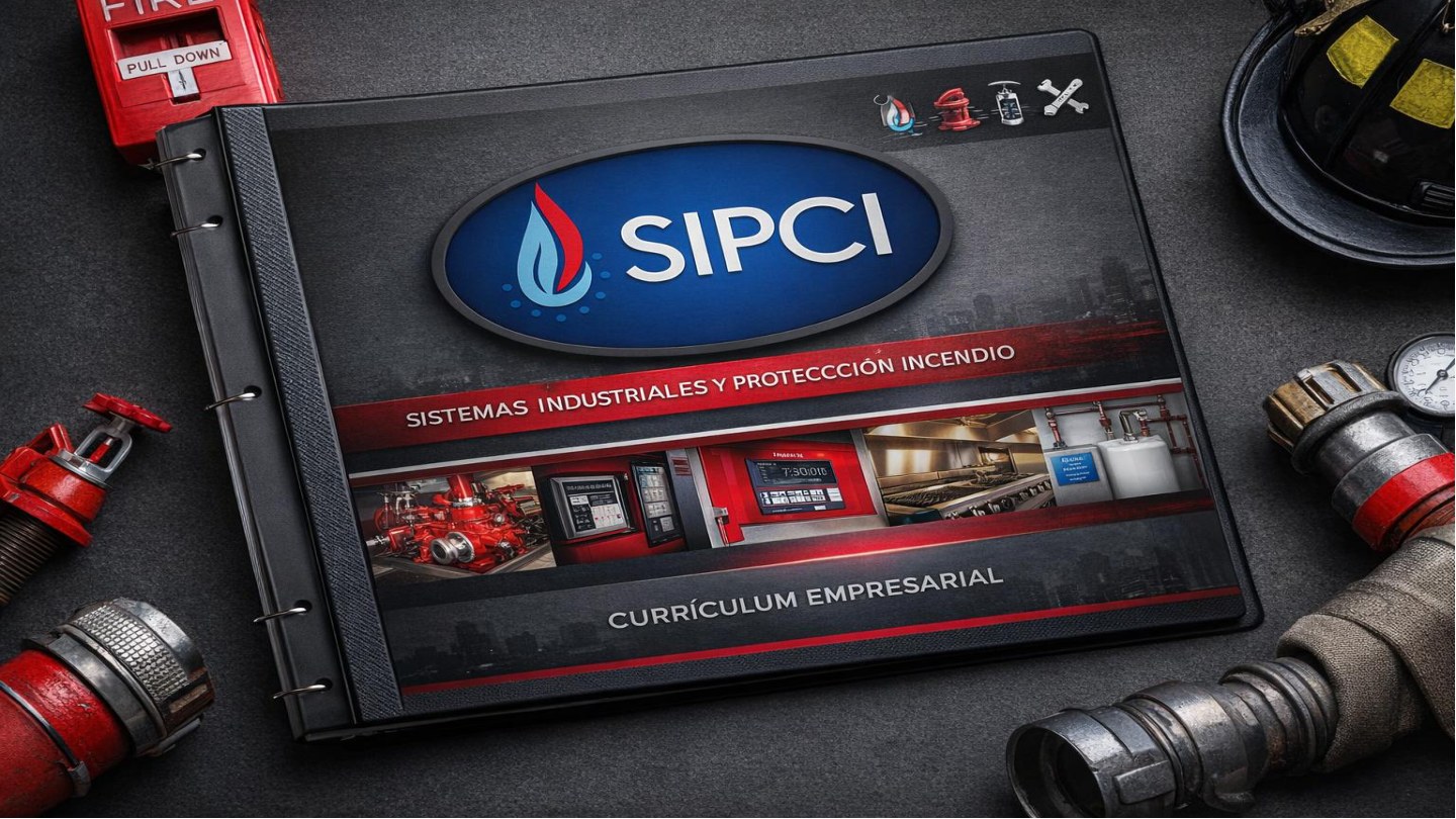 Presentación corporativa SIPCI con equipos de protección contra incendios